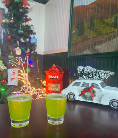 The Pattaconk 1850 Bar and Grille We are starting our Holiday Cocktails! Our Mailbox is ready for your letters to Santa so you get everything you wish for!
